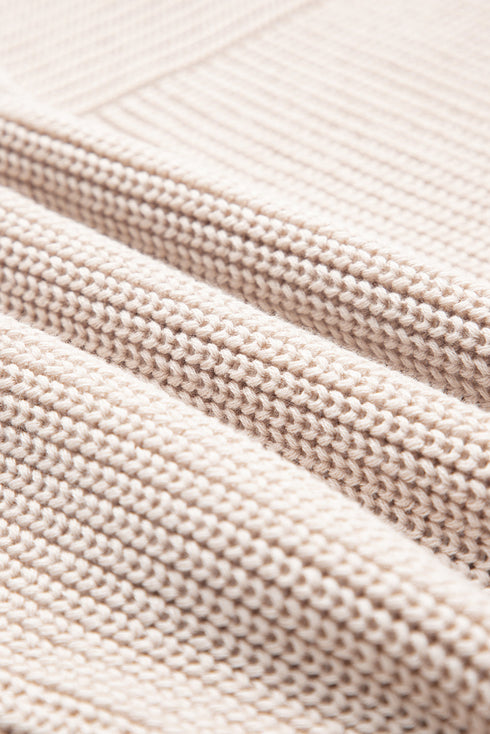Mixed Stitch Exposed Seam Crew Neck Pullover Sweater