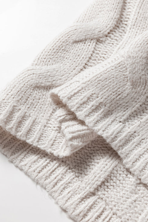 Mixed Stitch Geometric Patchwork Crew Neck Sweater