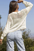Mixed Stitch Scalloped Hem Relaxed Fit Sweater