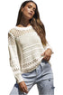 Mixed Stitch Scalloped Hem Relaxed Fit Sweater