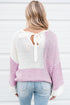 Mixed Stitch Texture Relaxed Fit Pullover Sweater