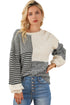 Mixed Stitch Texture Relaxed Fit Pullover Sweater