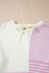 Mixed Stitch Texture Relaxed Fit Pullover Sweater