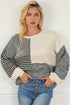 Mixed Stitch Texture Relaxed Fit Pullover Sweater