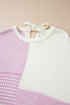 Mixed Stitch Texture Relaxed Fit Pullover Sweater
