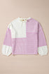 Mixed Stitch Texture Relaxed Fit Pullover Sweater