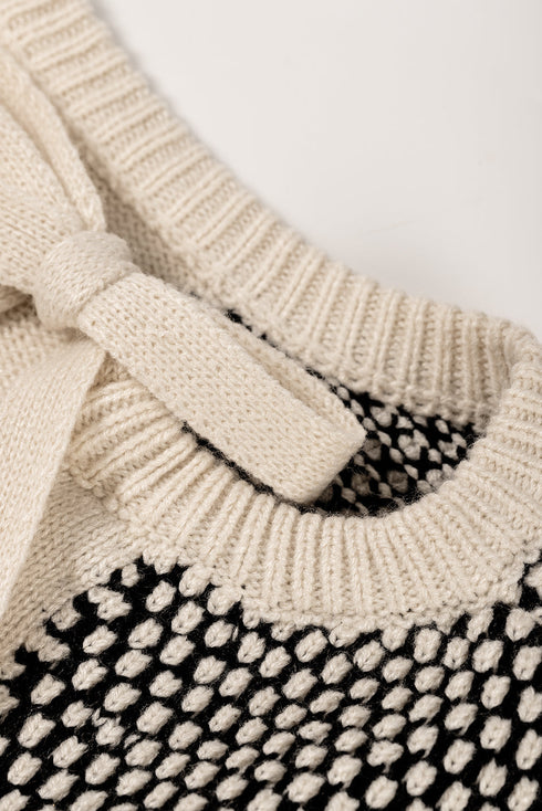 Mixed Stitch Texture Relaxed Fit Pullover Sweater