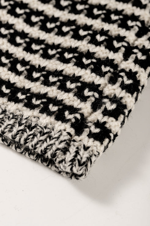 Mixed Stitch Texture Relaxed Fit Pullover Sweater