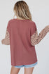 Mixed Stripe Bishop Sleeve Relaxed Fit Top