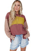 Mixed Stripe Bishop Sleeve Relaxed Fit Top