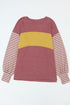 Mixed Stripe Bishop Sleeve Relaxed Fit Top