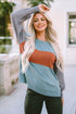 Mixed Stripe Bishop Sleeve Relaxed Fit Top