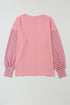 Mixed Stripe Bishop Sleeve Relaxed Fit Top