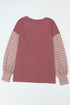 Mixed Stripe Bishop Sleeve Relaxed Fit Top