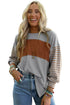 Mixed Stripe Bishop Sleeve Relaxed Fit Top