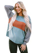 Mixed Stripe Bishop Sleeve Relaxed Fit Top