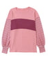 Mixed Stripe Bishop Sleeve Relaxed Fit Top