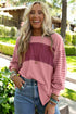 Mixed Stripe Bishop Sleeve Relaxed Fit Top