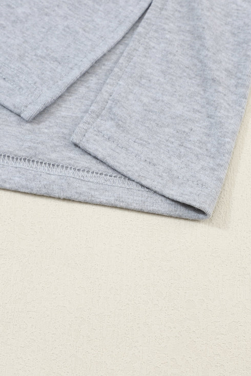 Mixed Stripe Bishop Sleeve Relaxed Fit Top