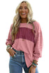 Mixed Stripe Bishop Sleeve Relaxed Fit Top