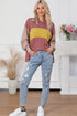 Mixed Stripe Bishop Sleeve Relaxed Fit Top