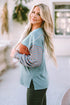 Mixed Stripe Bishop Sleeve Relaxed Fit Top