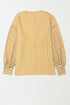 Mixed Stripe Bishop Sleeve Relaxed Fit Top