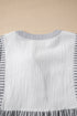 Mixed Stripe Cotton Gauze Button Front Babydoll Blouse