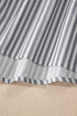 Mixed Stripe Cotton Gauze Button Front Babydoll Blouse