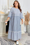 Mixed Stripe Patchwork Crisscross Lace Detail Shift Maxi Dress