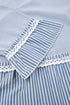 Mixed Stripe Patchwork Crisscross Lace Detail Shift Maxi Dress