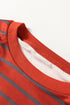 Mixed Stripe Relaxed Fit Crew Neck Pullover