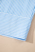 Mixed Stripe Short Sleeve Boxy Button Up Shirt
