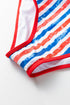 Mixed Stripe Sweetheart Keyhole One Piece Swimsuit