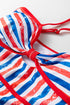Mixed Stripe Sweetheart Keyhole One Piece Swimsuit