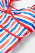 Mixed Stripe Sweetheart Keyhole One Piece Swimsuit