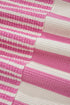 Mixed Stripe Texture Patchwork Short Sleeve High Low Top