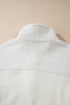 Mixed Texture Button Placket Sherpa Fleece Pullover