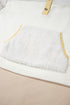 Mixed Texture Button Placket Sherpa Fleece Pullover