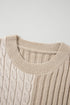 Mixed Texture Cable And Striped Knit Sweater