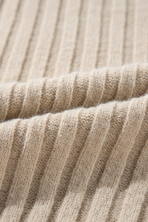 Mixed Texture Cable And Striped Knit Sweater