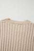 Mixed Texture Cable And Striped Knit Sweater