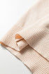 Mixed Texture Cap Sleeve Pocket Crew Neck Knit Top