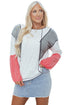 Mixed Texture Corded Patchwork Long Sleeve Top