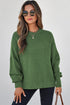Mixed Texture Drop Shoulder Crew Neck Sweater