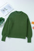 Mixed Texture Drop Shoulder Crew Neck Sweater