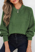 Mixed Texture Drop Shoulder Crew Neck Sweater