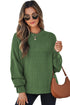 Mixed Texture Drop Shoulder Crew Neck Sweater