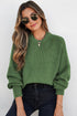 Mixed Texture Drop Shoulder Crew Neck Sweater