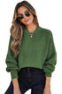 Mixed Texture Drop Shoulder Crew Neck Sweater